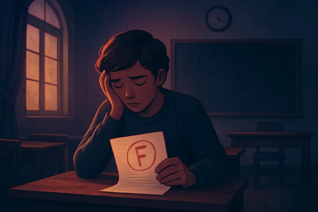Dream illustration: Old classroom exam you failed