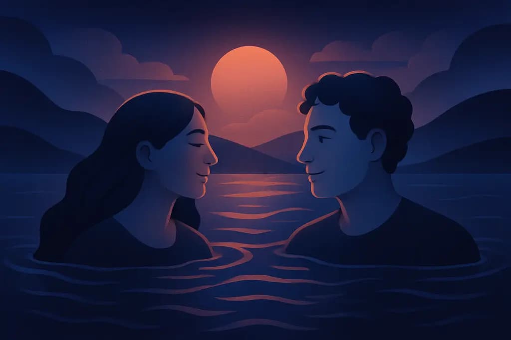 Dream illustration: Old Friends in water