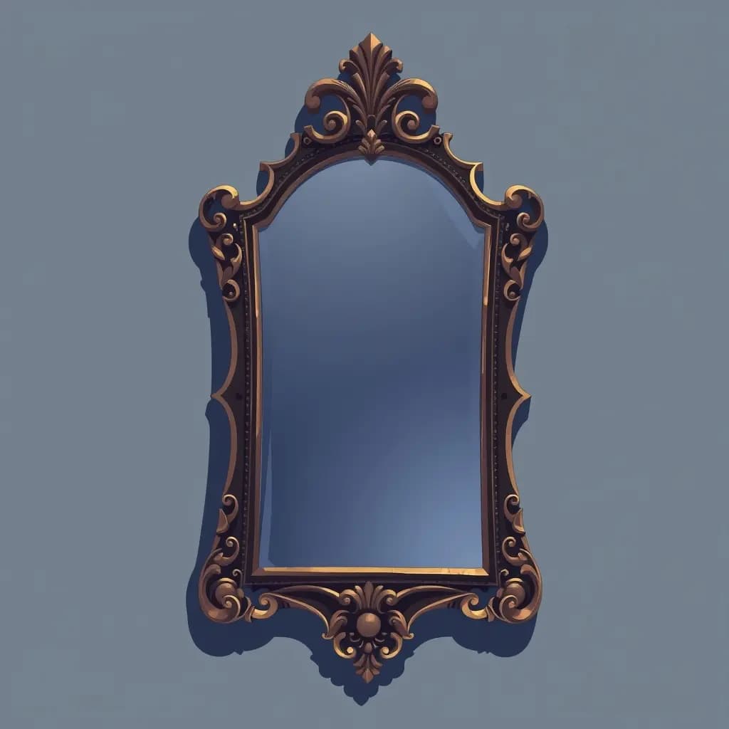 Dream illustration: Old, ornate mirror