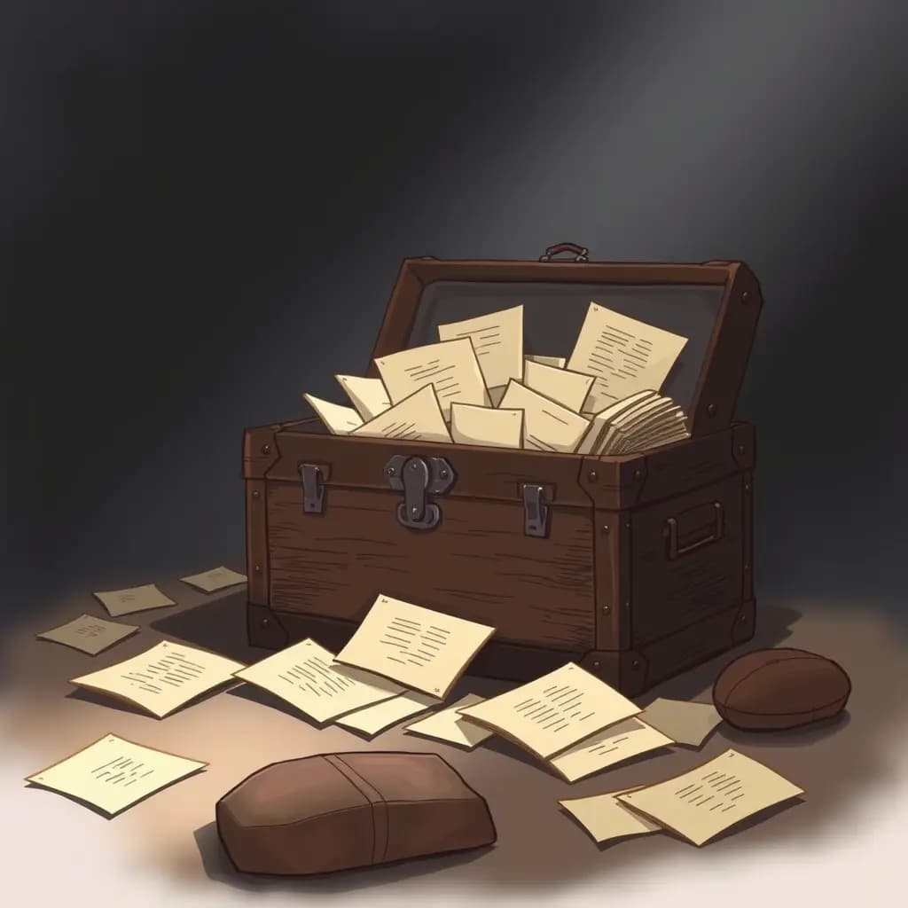 Dream illustration: Old trunk full of letters
