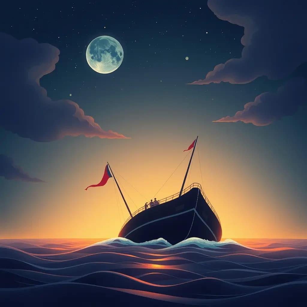 Dream illustration: On a ship that begins to sink