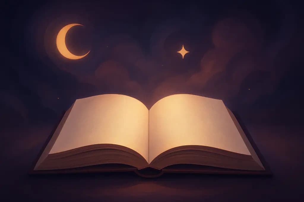 Dream illustration: Open book with blank pages