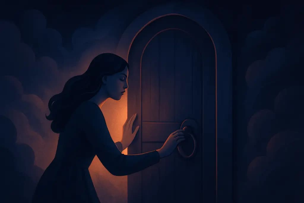 Dream illustration: Opening a heavy door