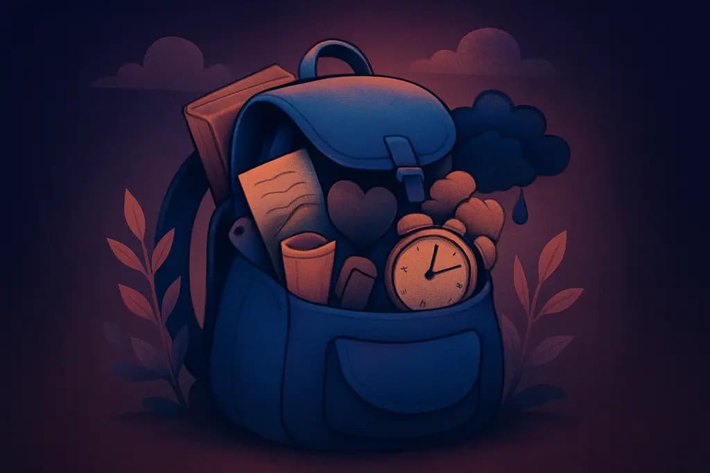 Dream illustration: Overflowing Backpack