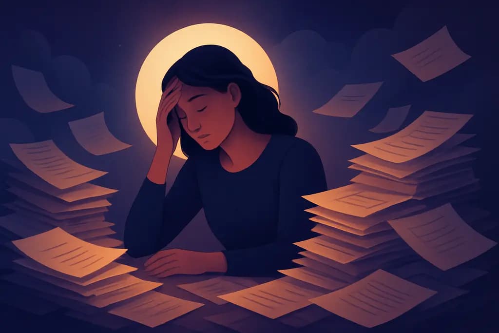 Dream illustration: Overwhelmed by paperwork