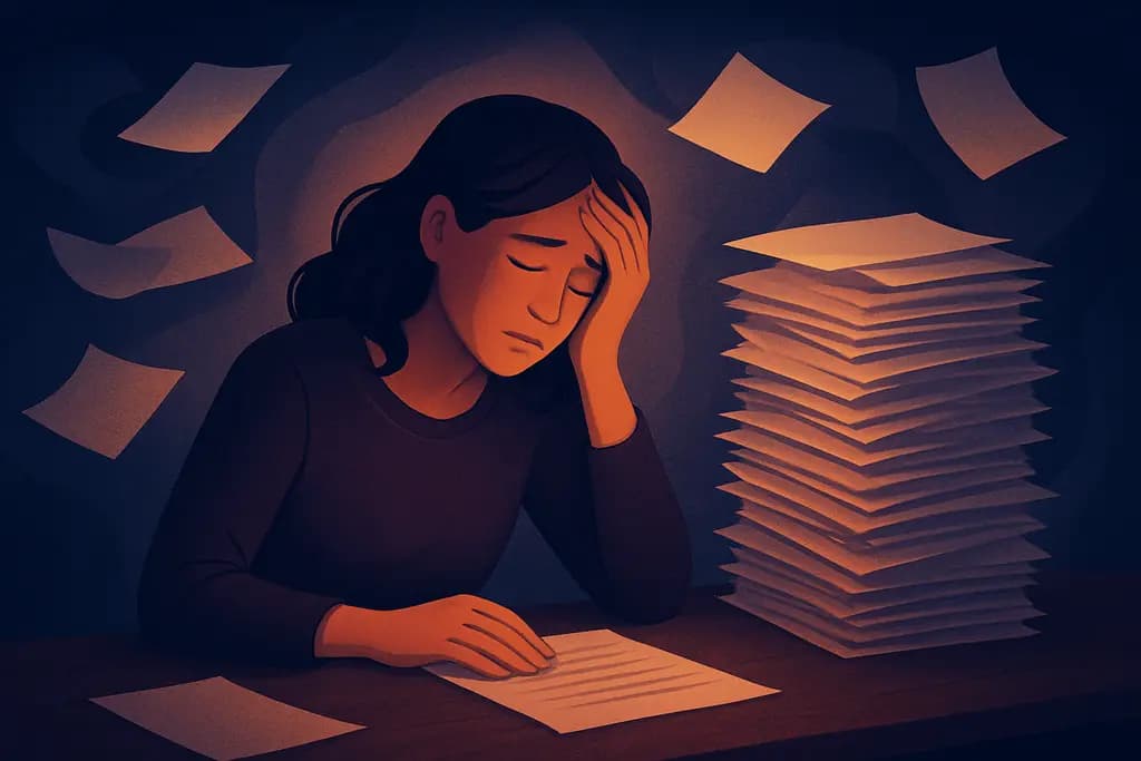 Dream illustration: Overwhelmed with paperwork or tasks