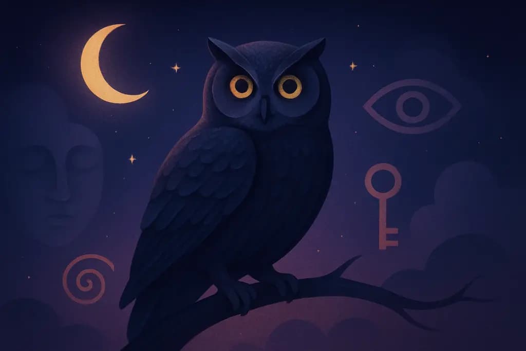Dream illustration: Owl at night