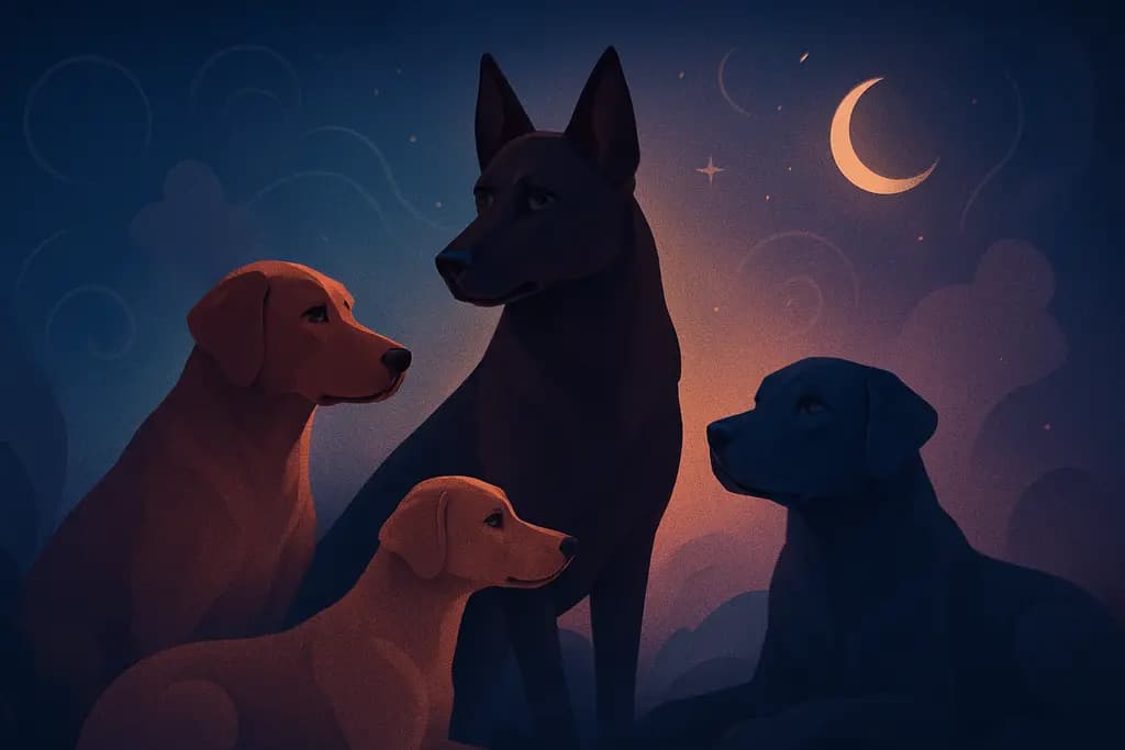 Dream illustration: Pack of dogs