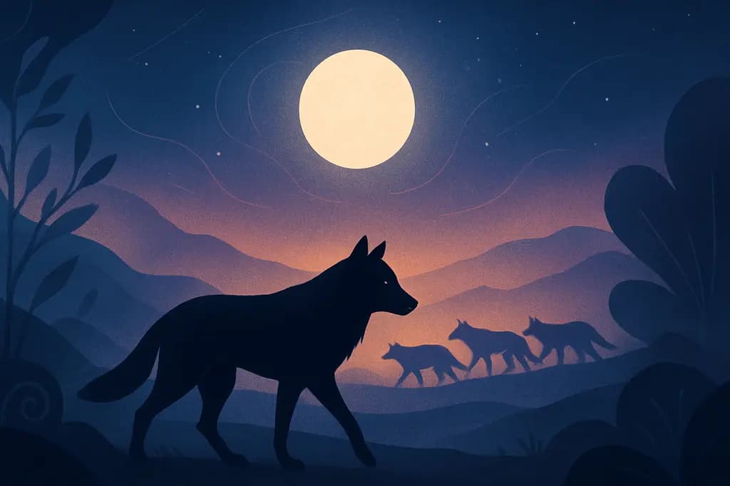 Dream illustration: Pack of wolves at a distance