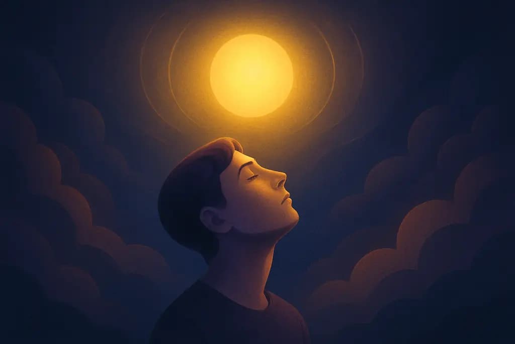 Dream illustration: Pale Yellow Glow Overhead