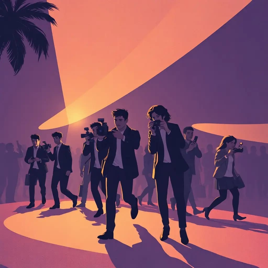 Dream illustration: Paparazzi chasing you