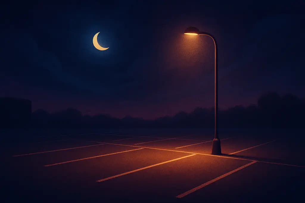 Dream illustration: Parking lot at night