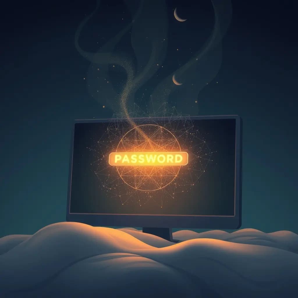Dream illustration: Password dissolves on screen
