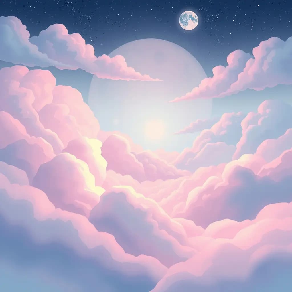 Dream illustration: Pastel-colored dreamscape