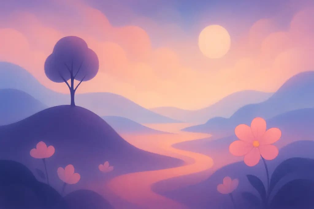 Dream illustration: Pastel dreamscape