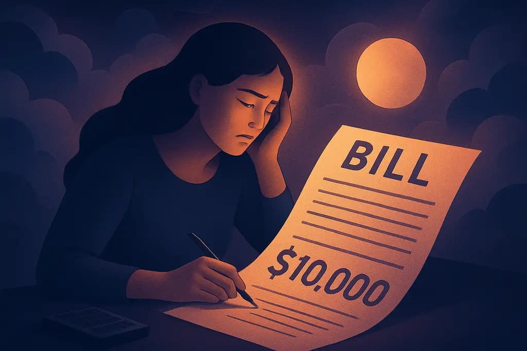 Dream illustration: Paying a huge bill