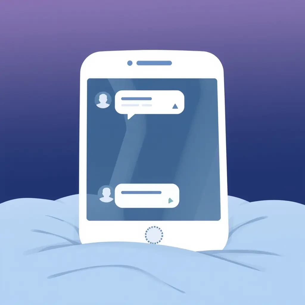 Dream illustration: Phone shows past conversations