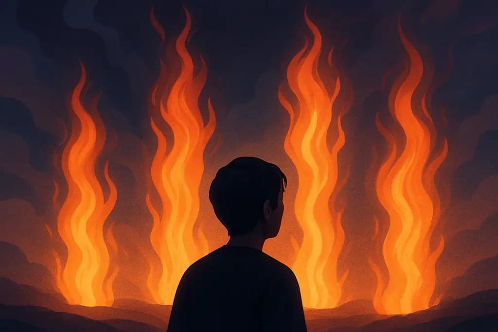 Dream illustration: pillars of fire attacking me dream