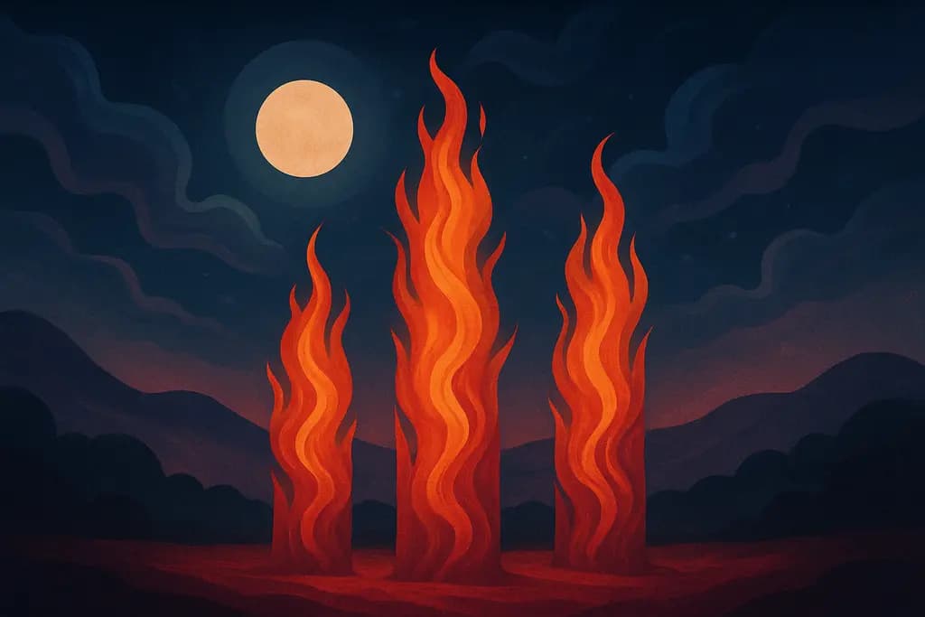 Dream illustration: pillars of fire dream meaning