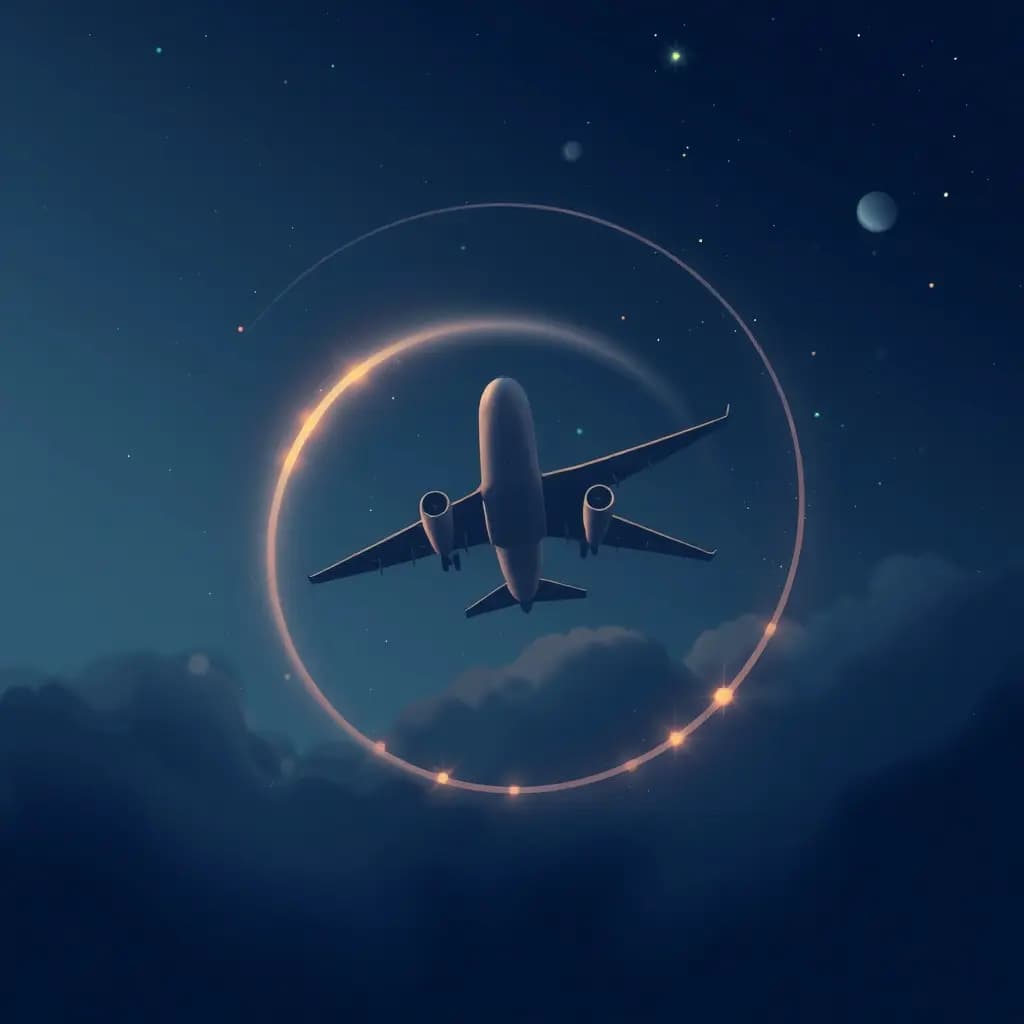 Dream illustration: Plane circles endlessly