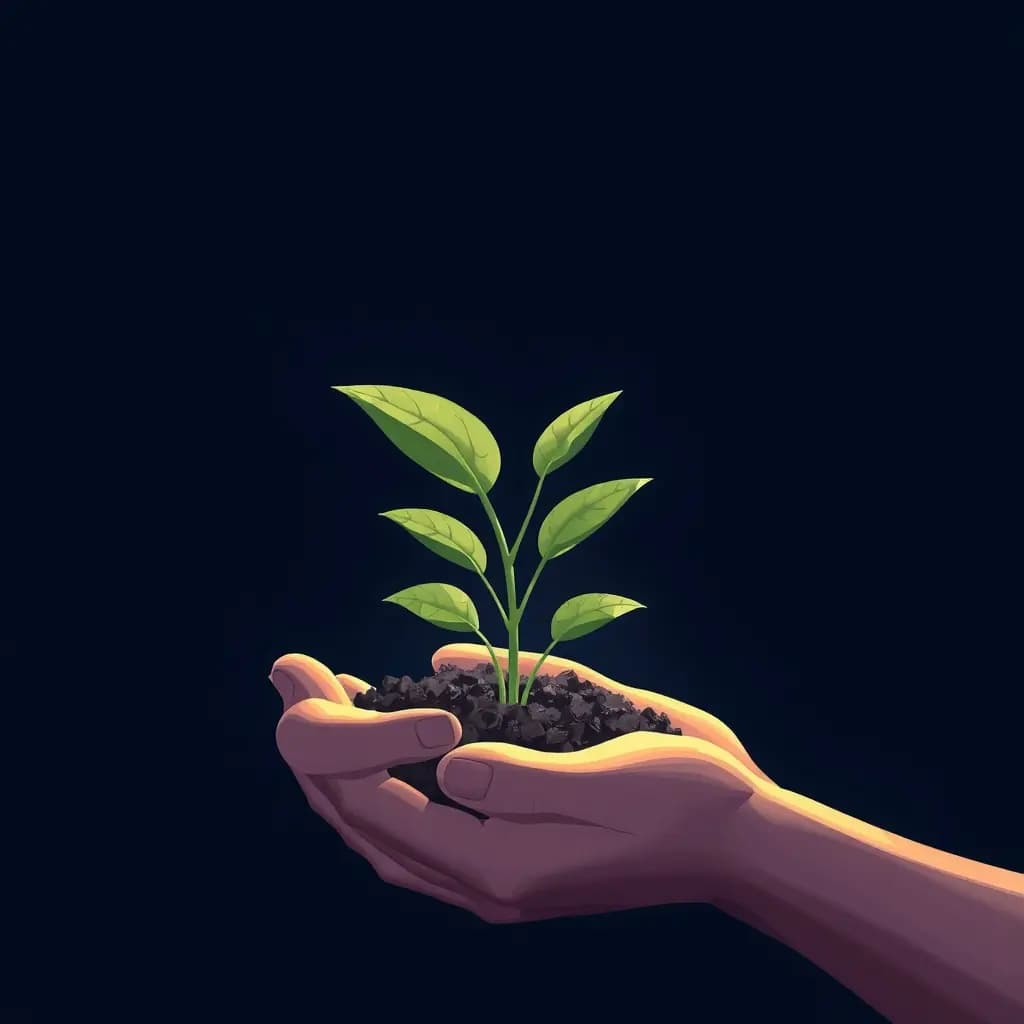 Dream illustration: Plant growing rapidly in your hands