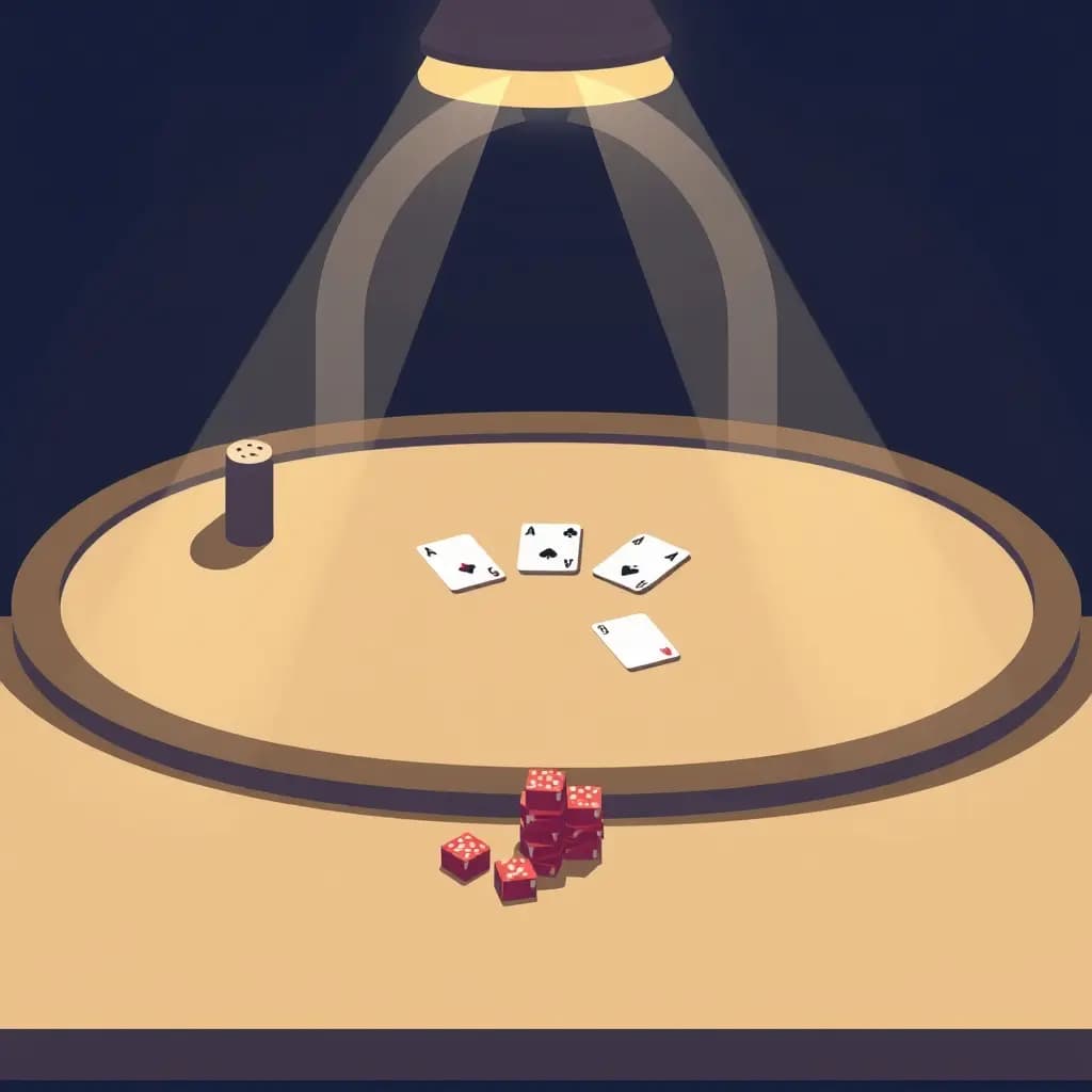 Dream illustration: Poker table with missing cards