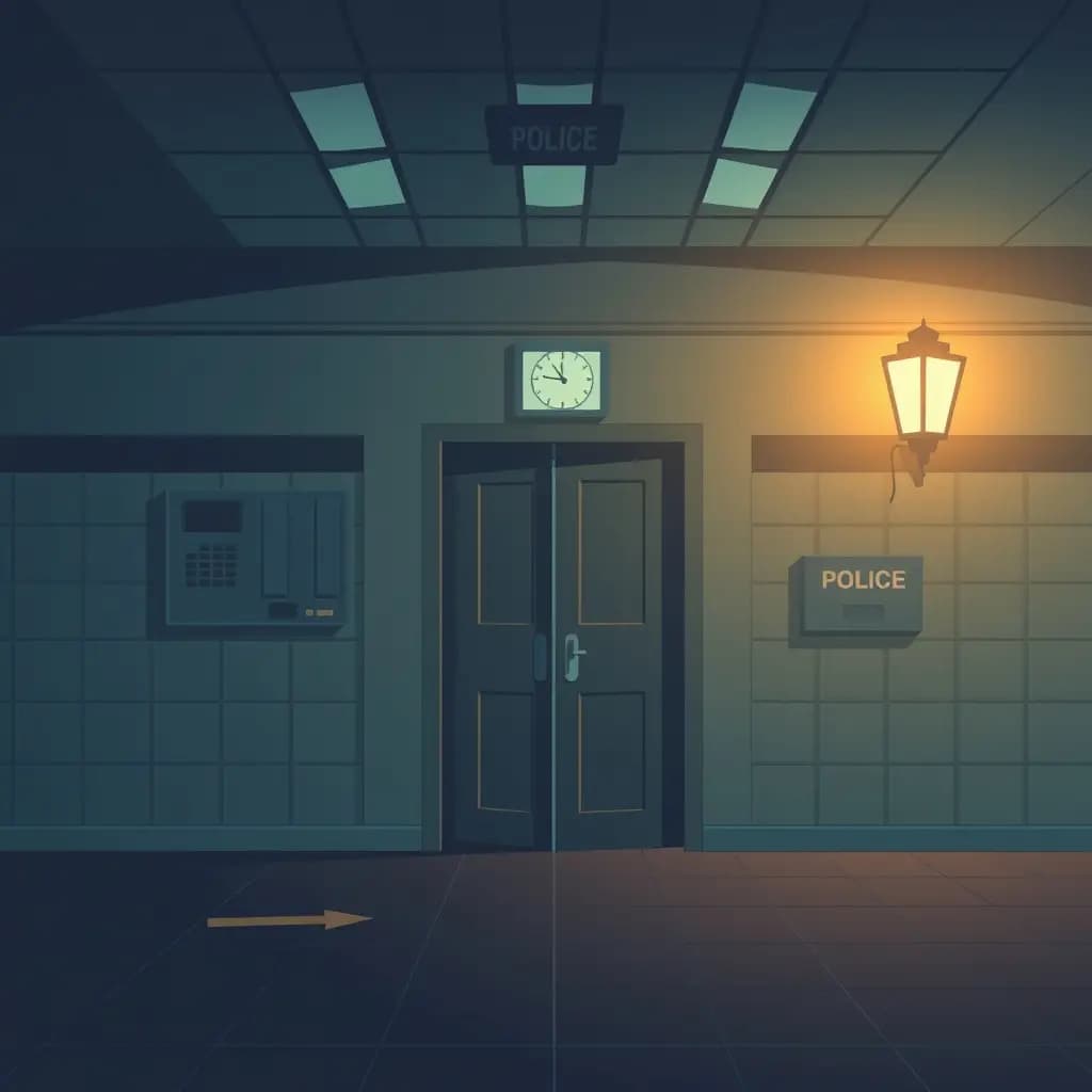 Dream illustration: Police station locked doors