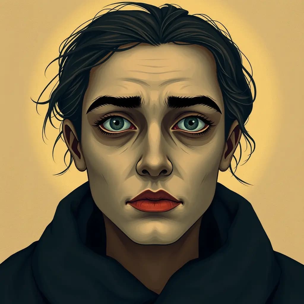 Dream illustration: Portrait whose eyes seem to follow you