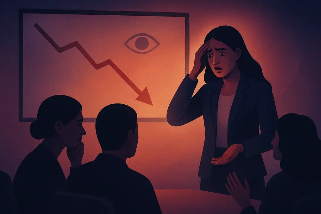 Dream illustration: Presentation gone wrong at work