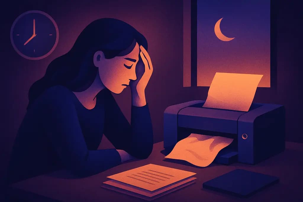 Dream illustration: Printer jam before an important deadline