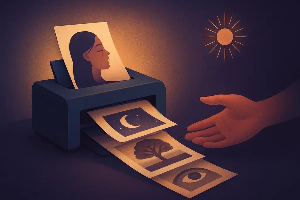 Dream illustration: Printer spitting out your memories