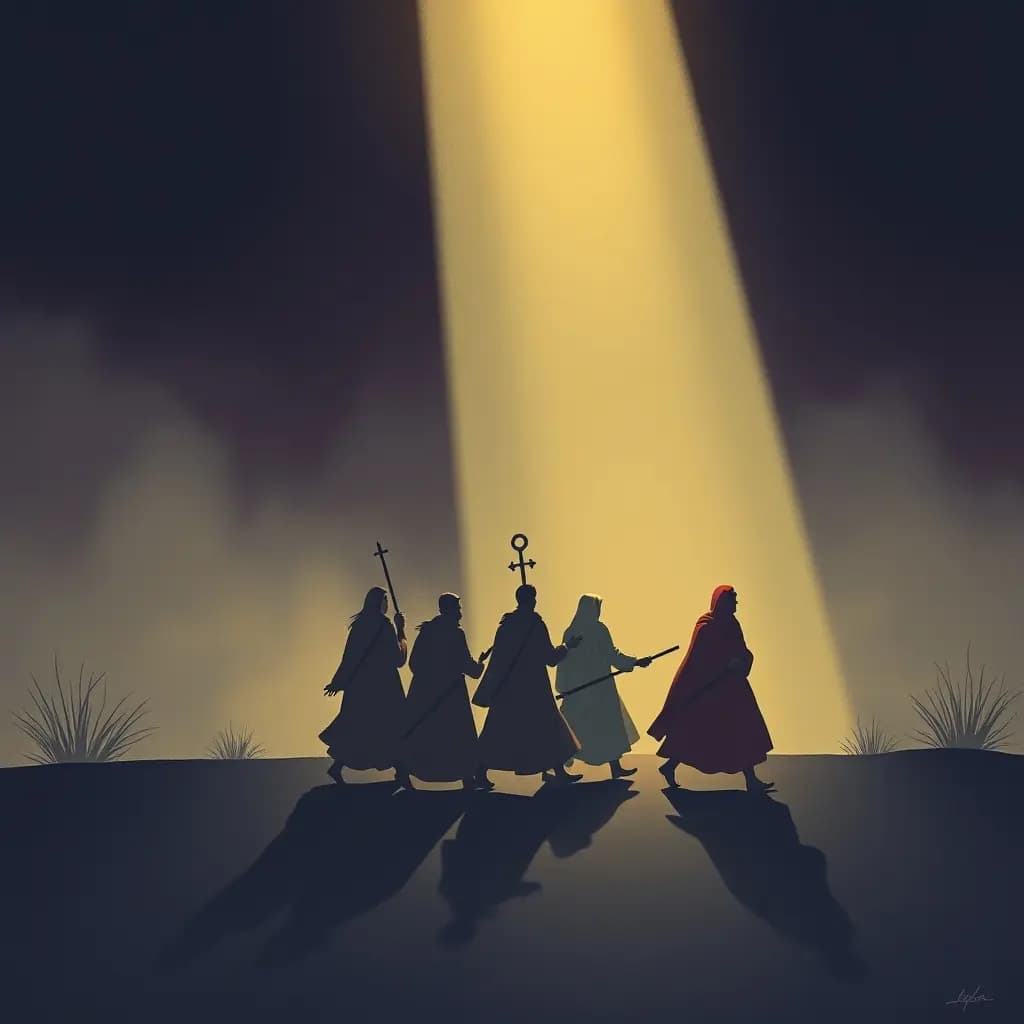Dream illustration: Procession moves backwards