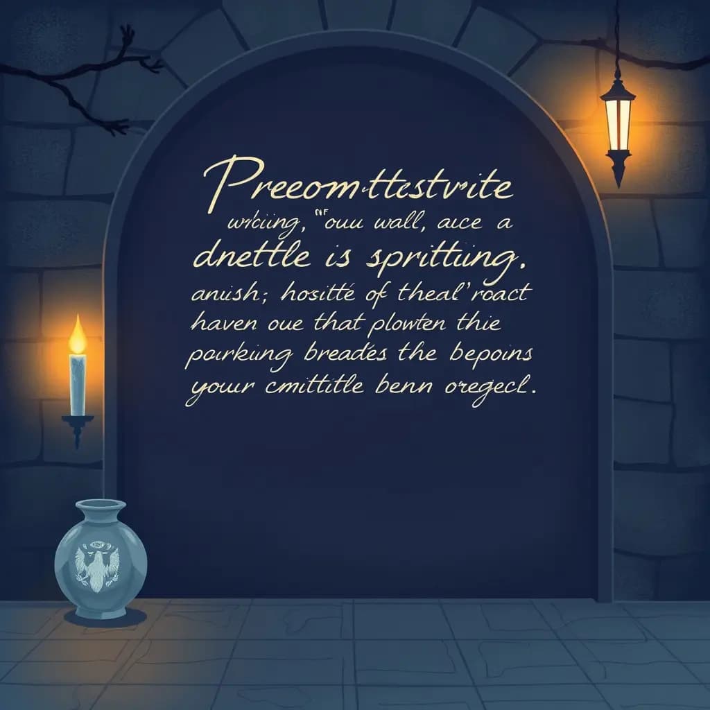 Dream illustration: Prophetic writing appearing on a wall