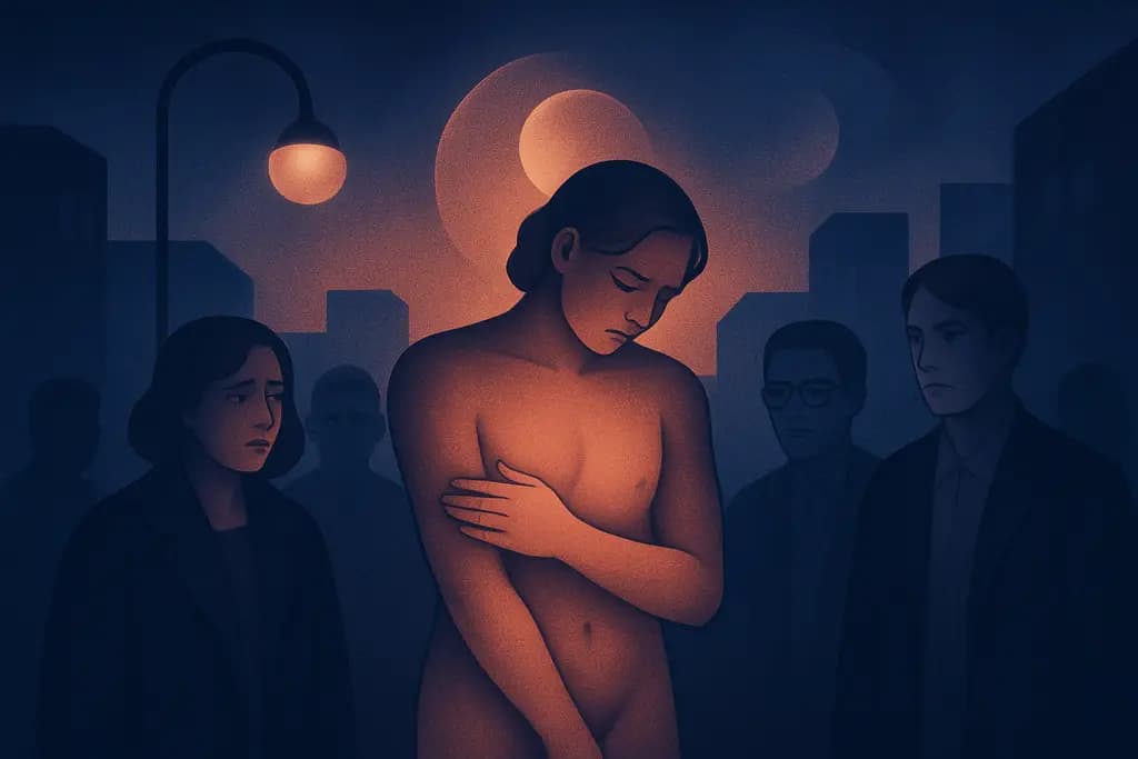 Dream illustration: Public nudity in a dream