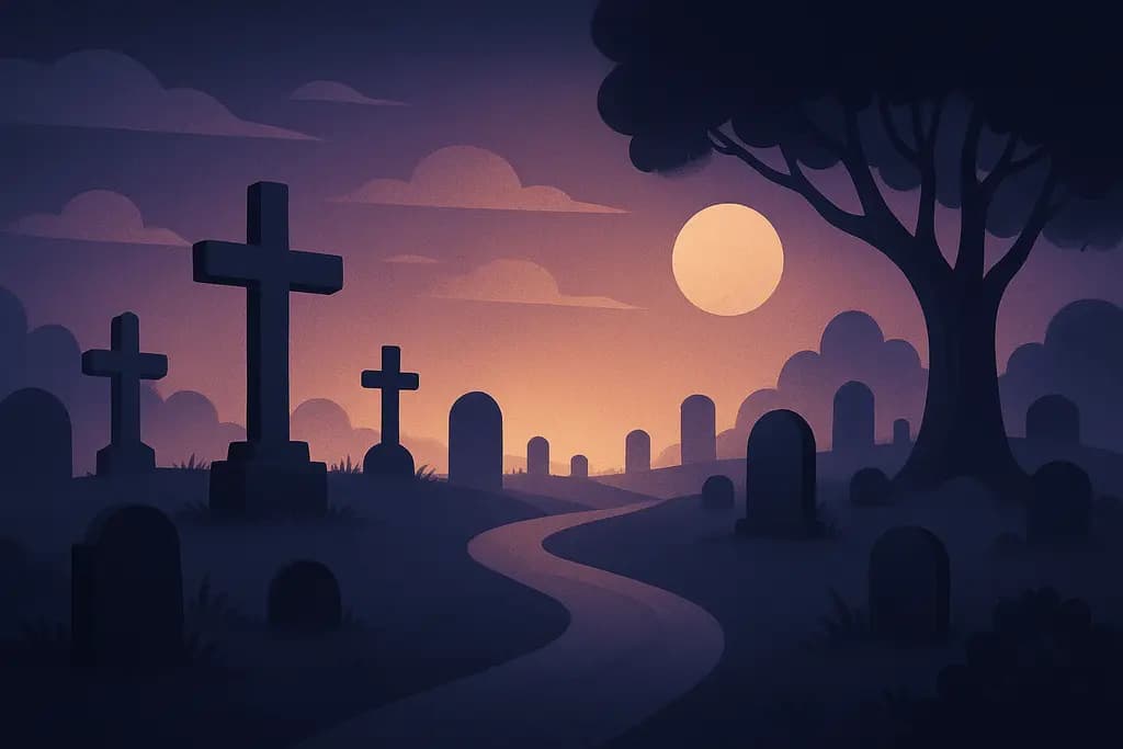 Dream illustration: Quiet cemetery