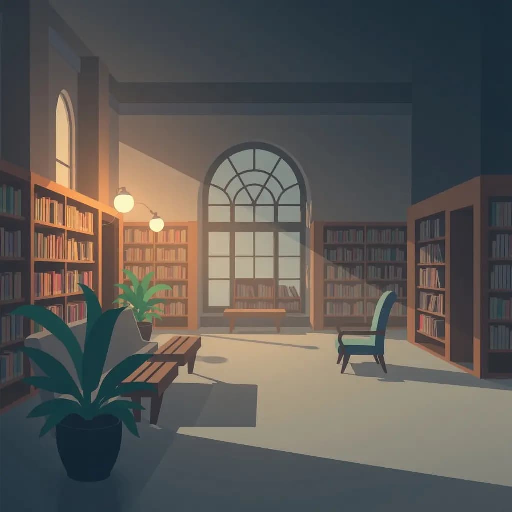 Dream illustration: Quiet public library