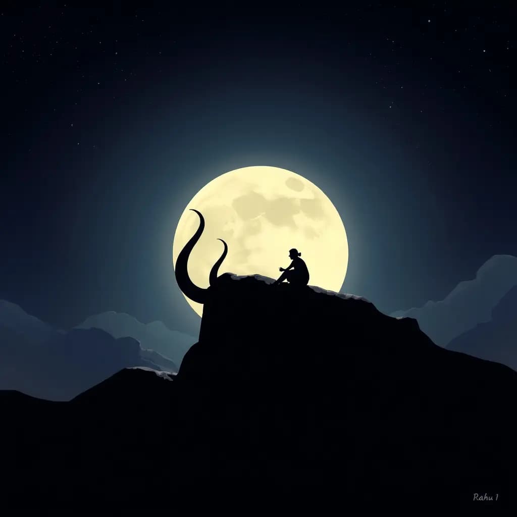 Dream illustration: Rahu blocking moonlight