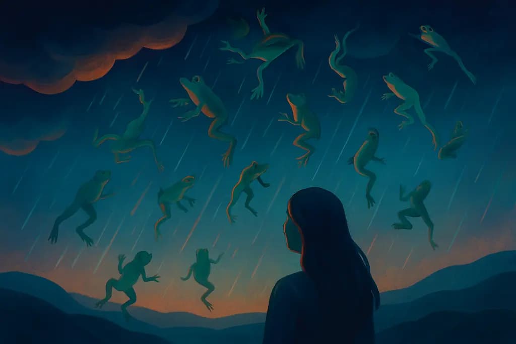 Dream illustration: Rain of frogs