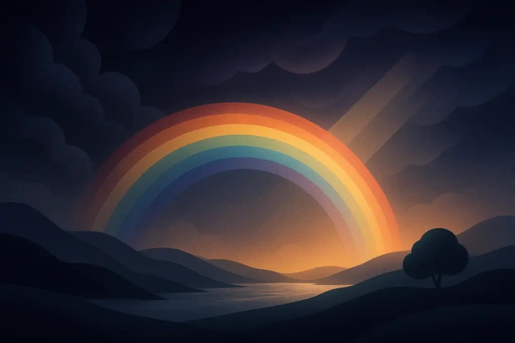 Dream illustration: Rainbow after storm
