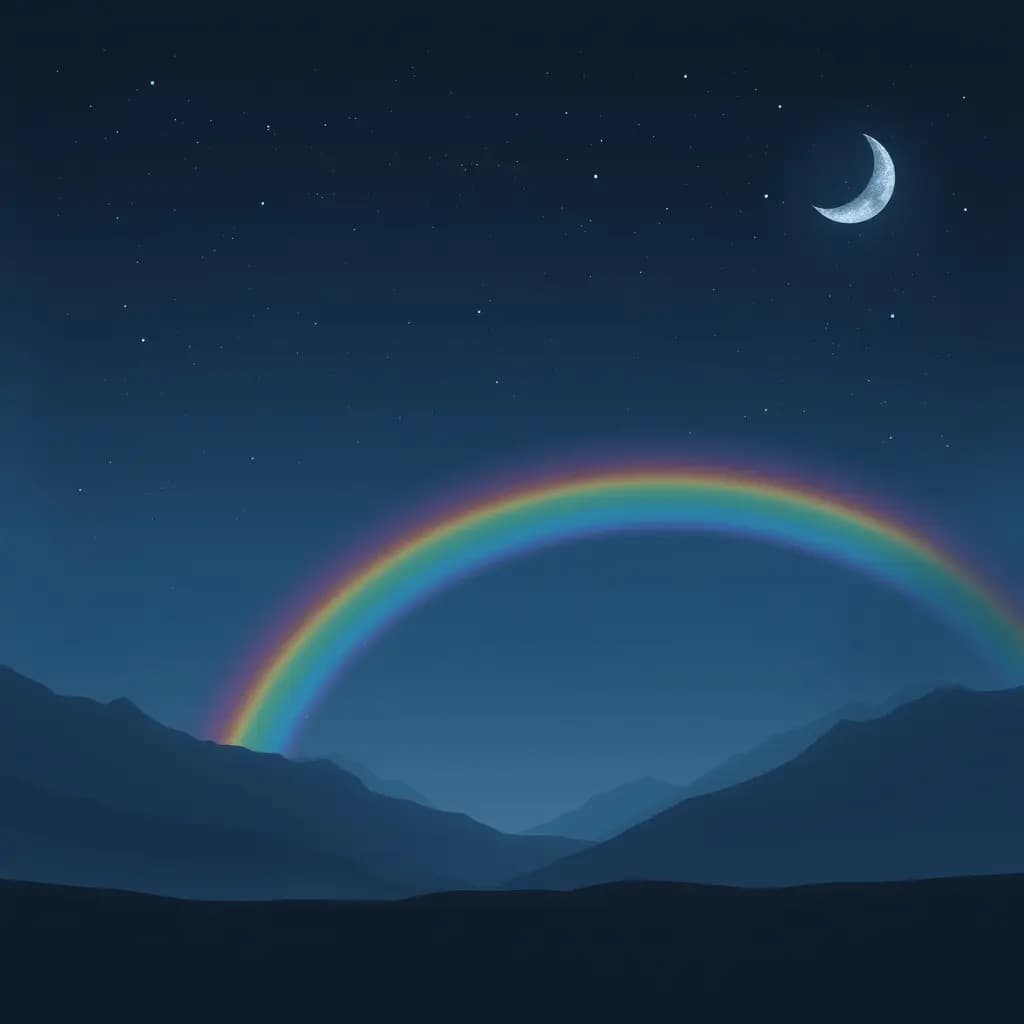 Dream illustration: Rainbow at midnight