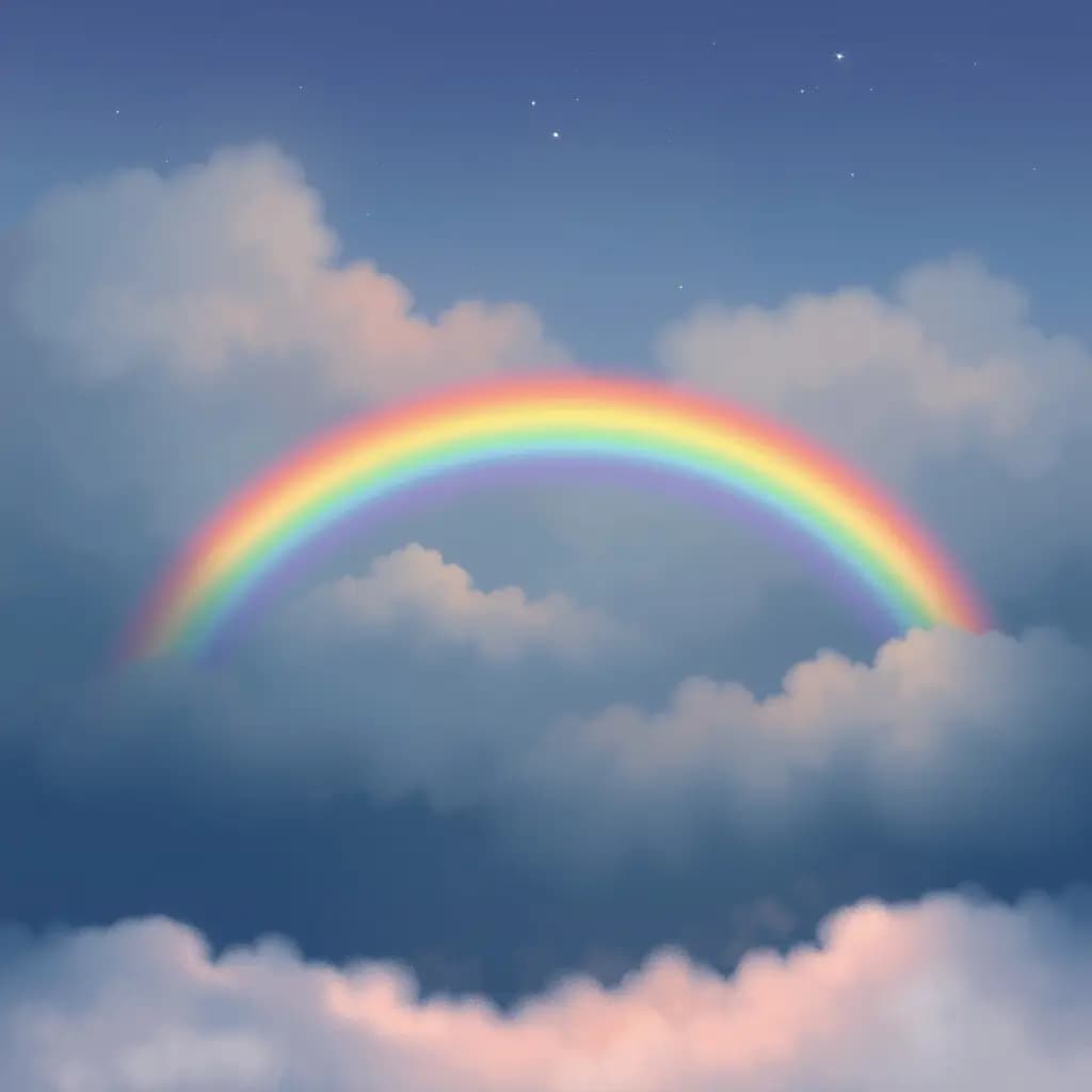 Dream illustration: Rainbow stretching across the sky