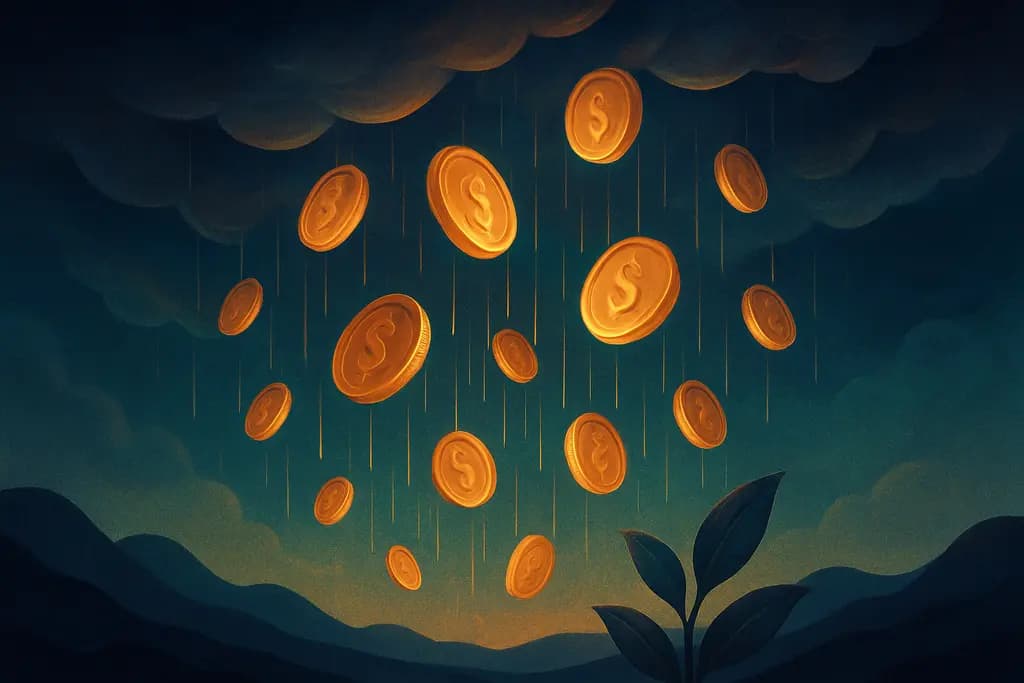 Dream illustration: Raining coins