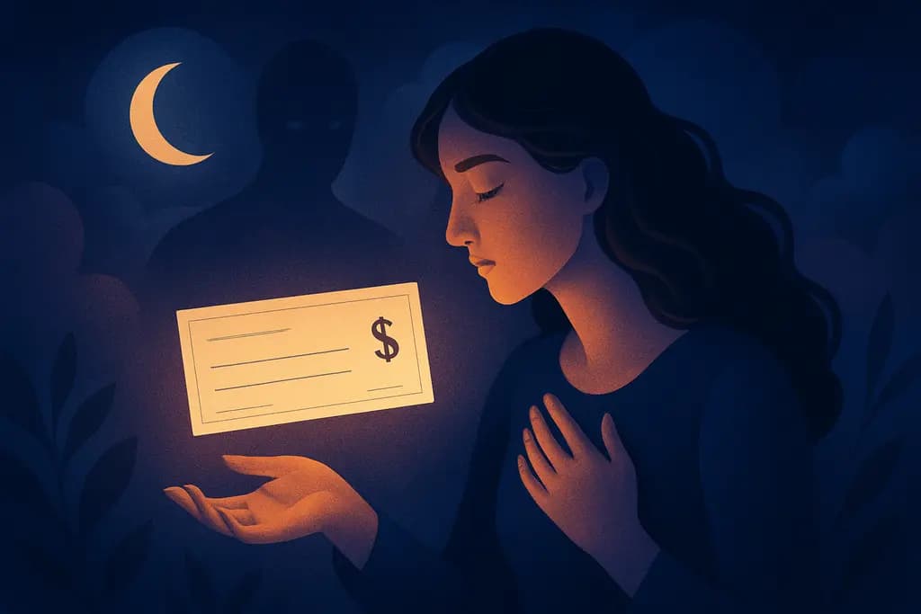 Dream illustration: Receiving a mysterious paycheck or check