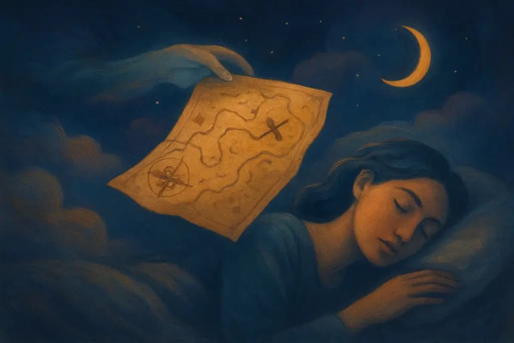 Dream illustration: Receiving an old map in a dream
