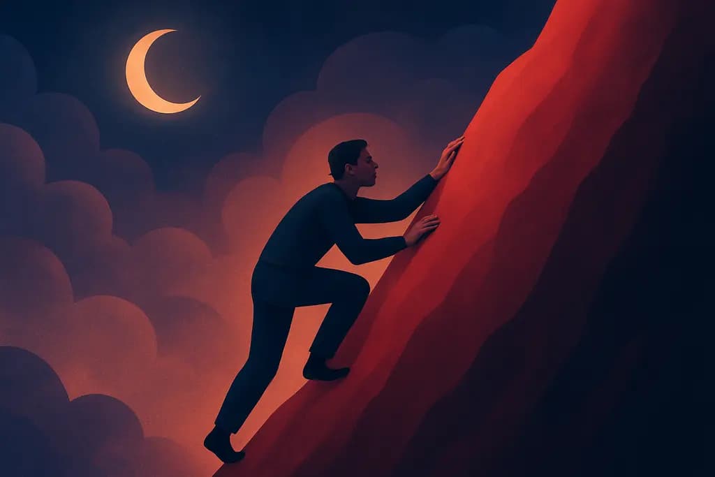 Dream illustration: red climbing