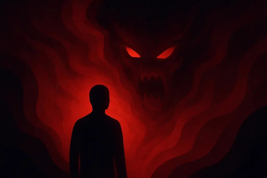 Dream illustration: red darkness