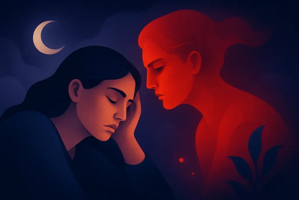 Dream illustration: red doppelganger in dream meaning