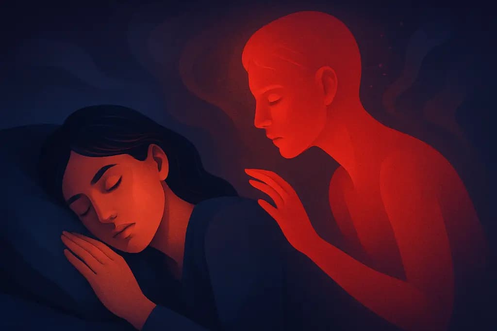 Dream illustration: red doppelgänger in a dream