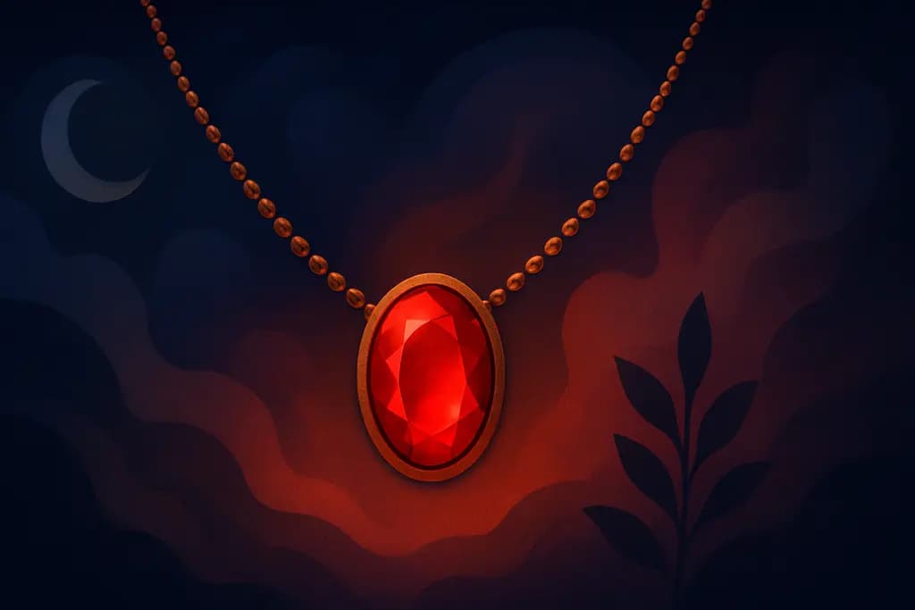 Dream illustration: red heirloom necklace