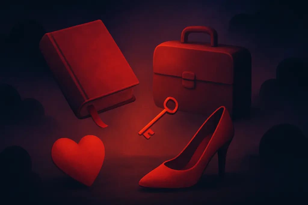 Dream illustration: red lost objects